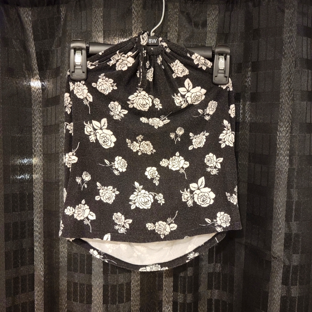 Black and White Halter Top